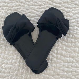 Kate Spade black fabric slides